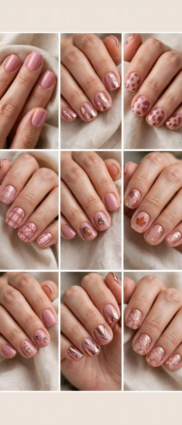 Pink Fall Nails