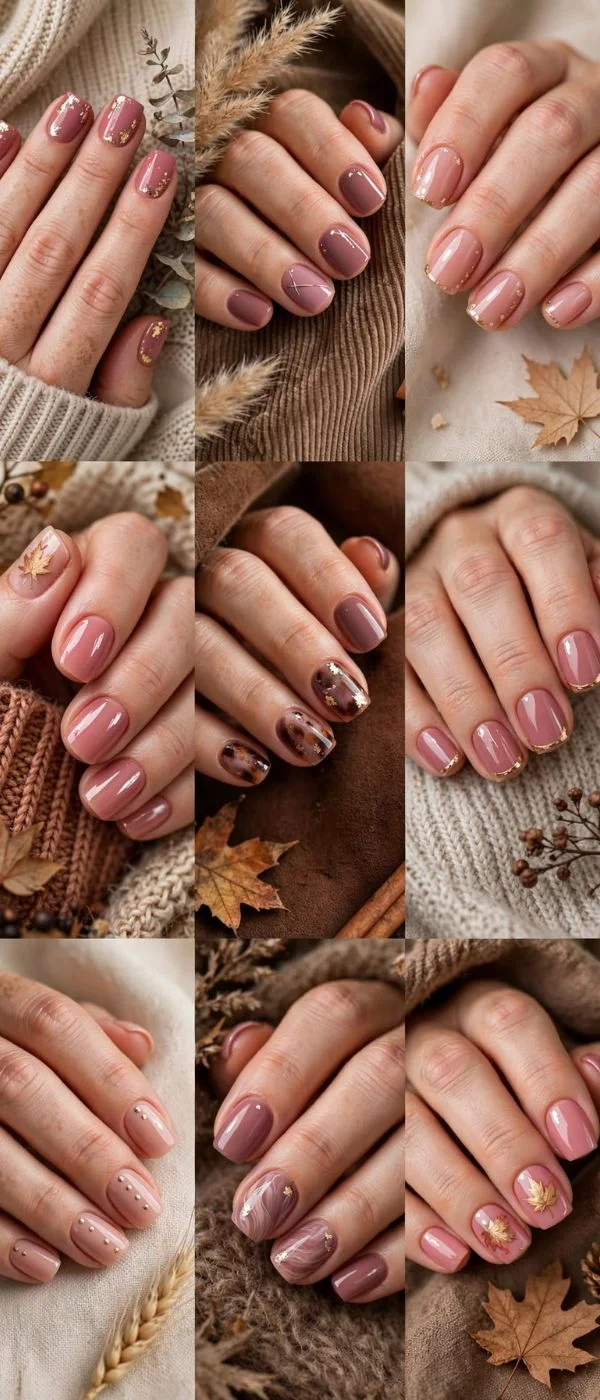 Pink Fall Nails