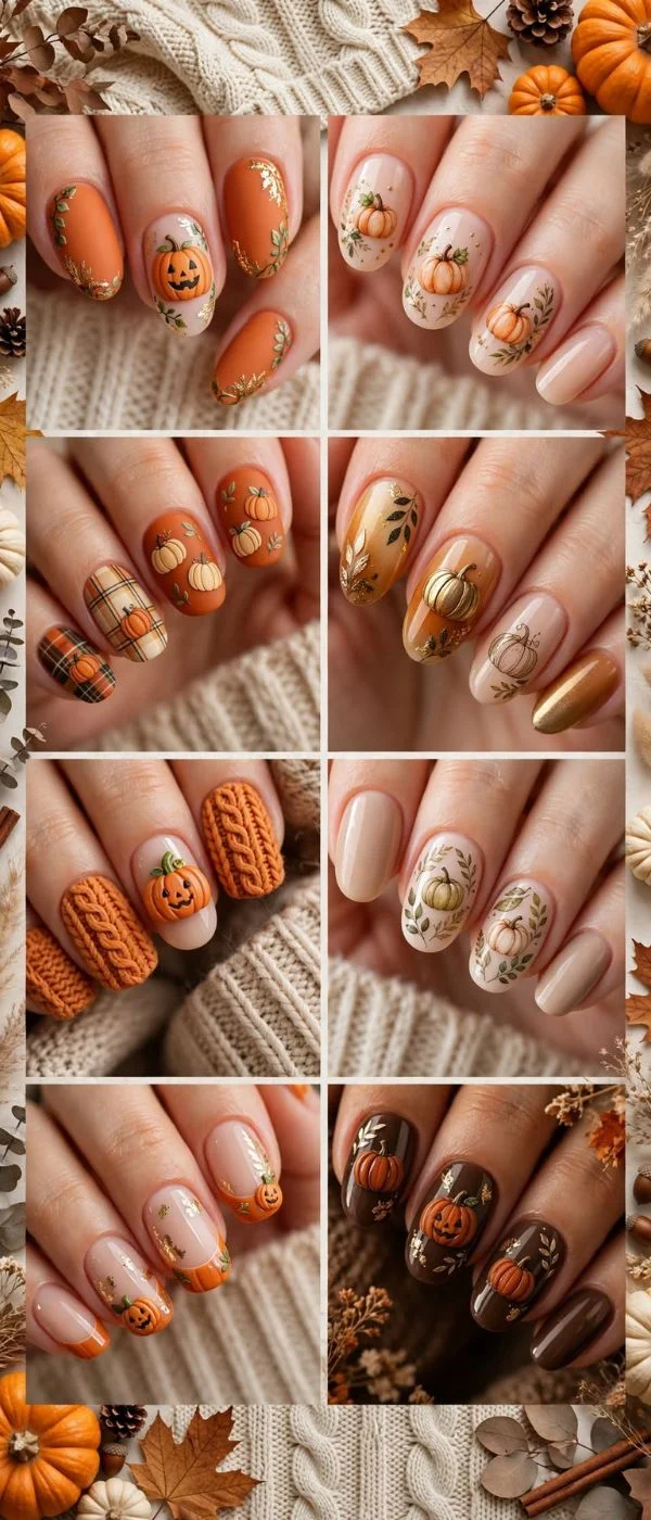 Pumpkin Nails Aesthetic