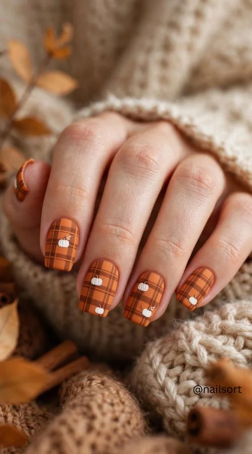 Pumpkin Spice Halloween Nails
