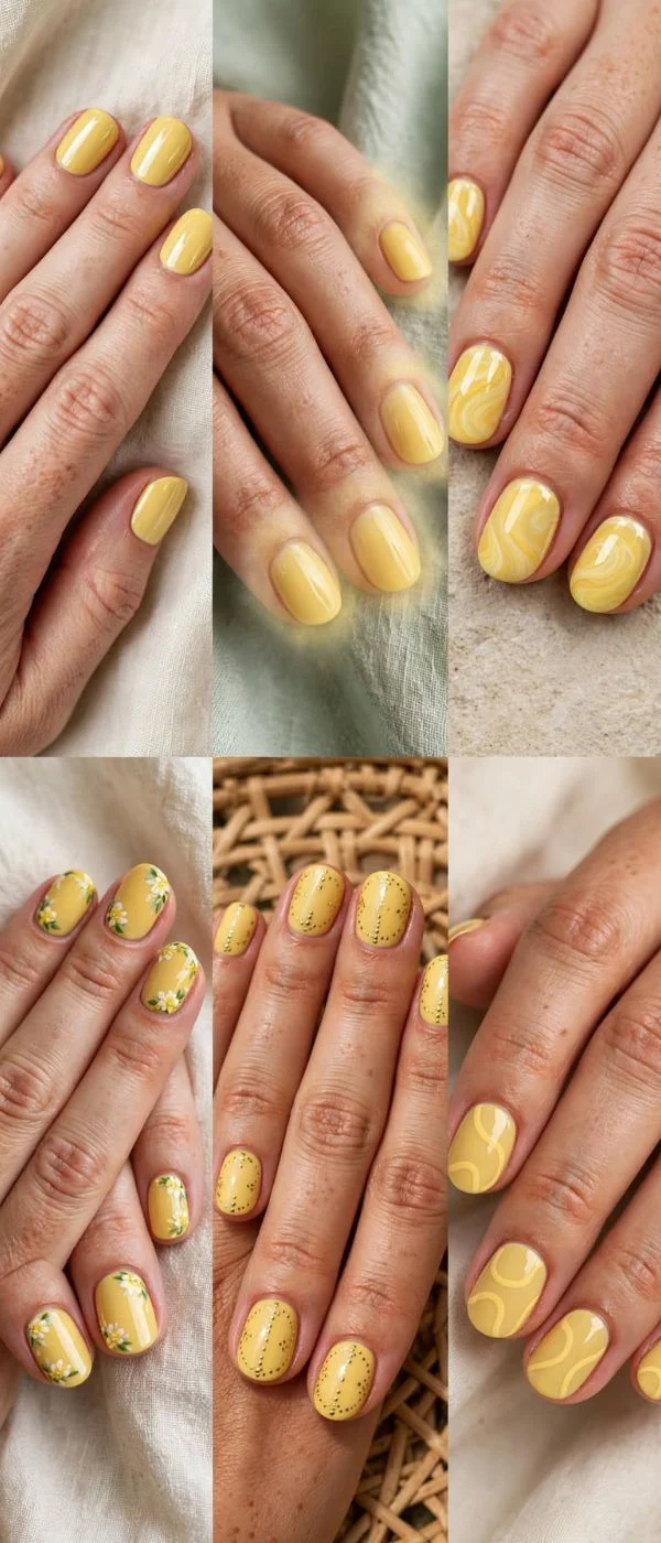 Spring Nails Butter Yellow