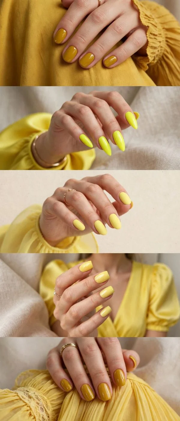 Yellow Hoco Nails